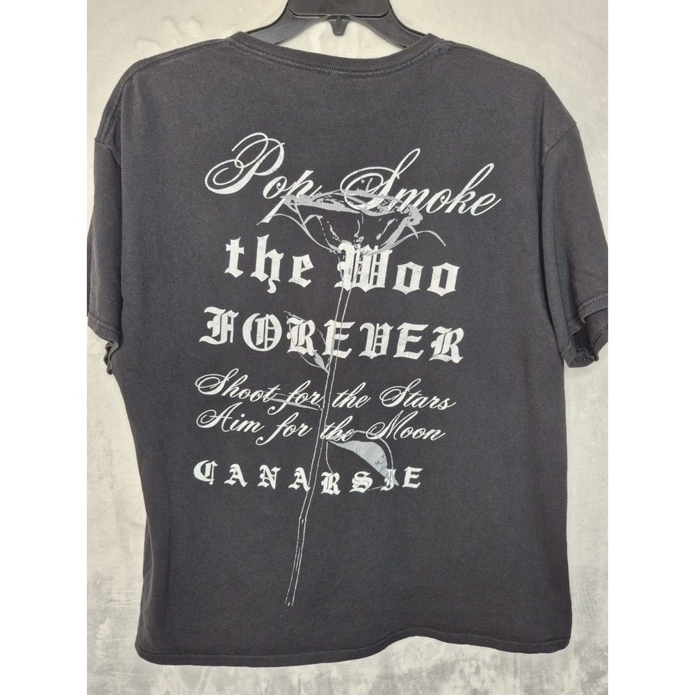 Pop Smoke The Woo Forever Rap Tee T Shirt Mens XL Charcoal Shoot For Stars 24x29 - Picture 4 of 6
